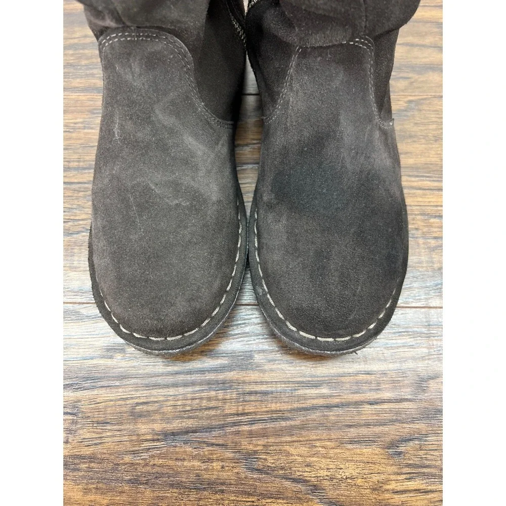 L.L.Bean Youth Girls Size 5 Brown Suede Zip Crepe Sole